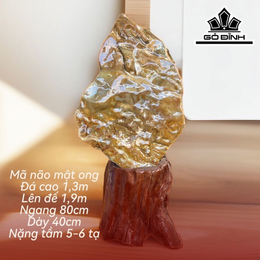 Tác Phẩm Đá Mã Não Mật Ong Cao 190 Ngang 80 Sâu 40 Riêng Đá Cao 130 (cm) 600kg