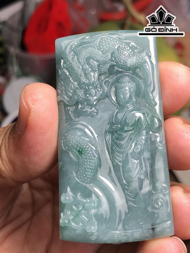 Mặt Dây Chuyền Phật Đá Cẩm Thạch Cao 61,6 Ngang 32,3 Sâu 6 (mm) 29g