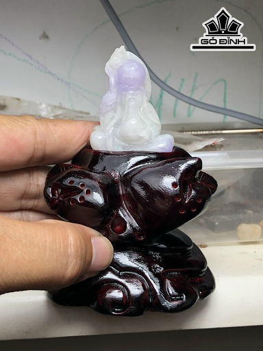 Tác Phẩm Ông Thọ Đá Cẩm Thạch Cao 43,8 Ngang 32 Sâu 12.6 Đế Cao 47,2 (mm) 19g