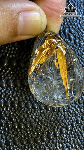 Mặt Dây Chuyền Đá Thạch Anh Tóc Vàng Cao 37,6 Ngang 27 Sâu 9 (mm) 14g