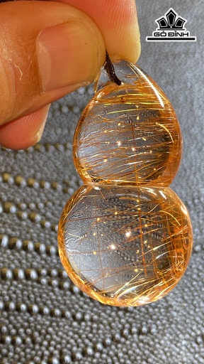 Mặt Dây Chuyền Hồ Lô Đá Thạch Anh Tóc Nâu Cao 50 Ngang 27 Sâu 19 (mm) 30g