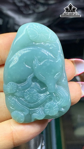 Mặt Dây Chuyền Hồ Ly Đá Cẩm Thạch Cao 51,4 Ngang 34 Sâu 6,9 (mm) 25,6g