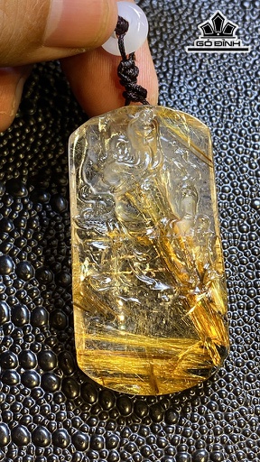 Mặt Dây Chuyền Quan Công Đá Thạch Anh Tóc Vàng Cao 53,6 Ngang 28 Sâu 11 (mm) 28g
