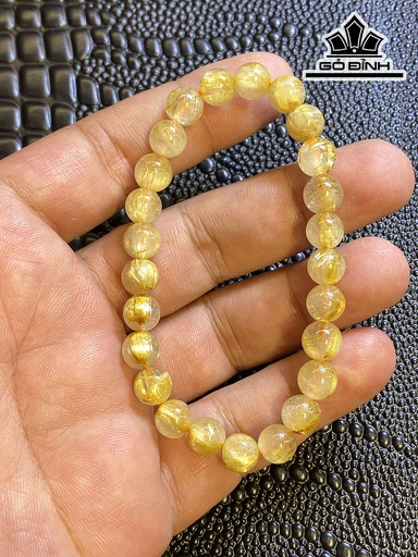 Vòng Tay Đá Thạch Anh Tóc Vàng Đường Kính 7,6 (mm) 15g