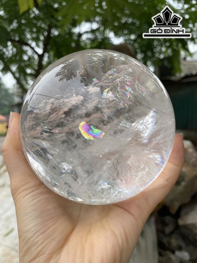 Bi Cầu Đá Thạch Anh Trắng Đường Kính 10,5 (cm) 1,68kg
