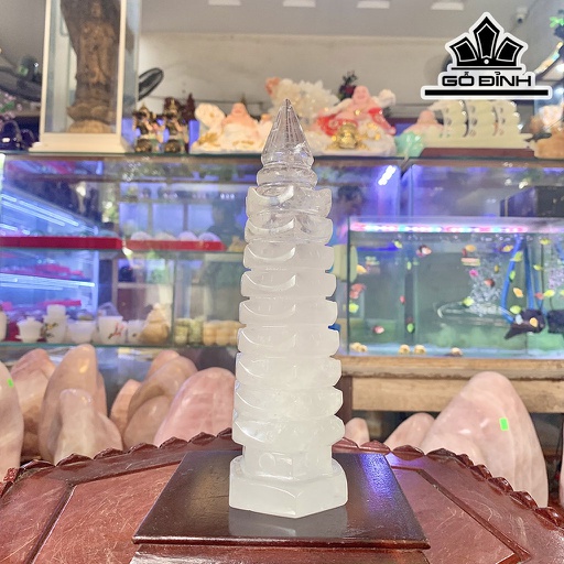 Tháp Văn Xương Đá Thạch Anh Trắng Cao 19 (cm) 0,75kg