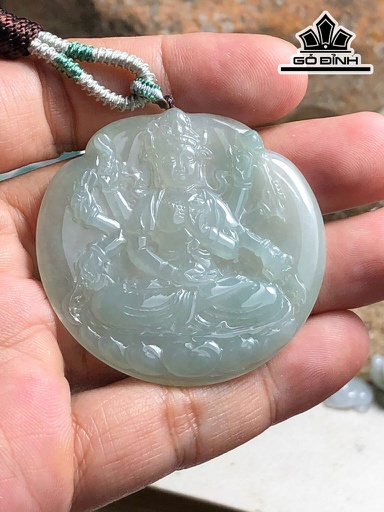 Mặt Dây Chuyền Thiêm Thủ Đá Cẩm Thạch Cao 48,2 Ngang 4,9 (mm) 20,4g