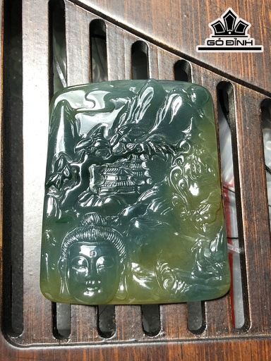 Mặt Dây Chuyền Thiện Ác Đá Cẩm Thạch Cao 51,8 Ngang 42 Sâu 5 (mm) 23g