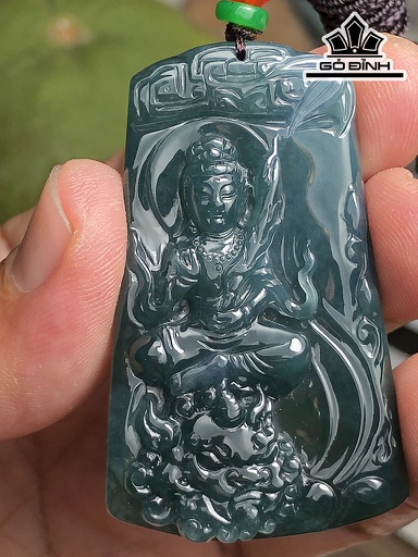 Mặt Dây Chuyền Văn Phù Đá Cẩm Thạch Cao 52,8 Ngang 32 Sâu 5,6 (mm) 20g