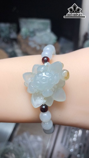 Vòng Tay Hoa Sen Đá Cẩm Thạch Cao 29 Ngang 30,8 Sâu 12 (mm) 22,6g