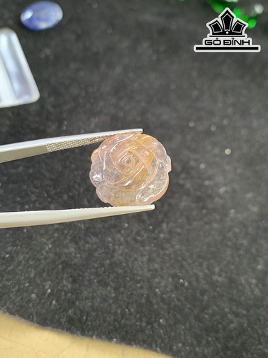 Mặt Dây Chuyền Bông Hoa Đá Tourmaline 13,6cts