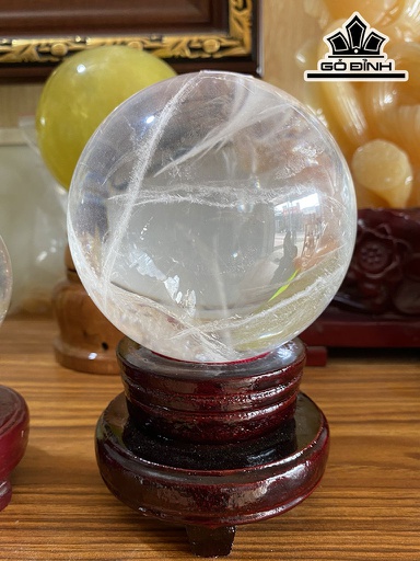 Bi Cầu Đá Thạch Anh Trắng Đường Kính 10,5 (cm) 1,62kg