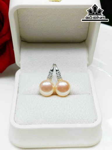 Bông Tai Ngọc Trai Bán Cầu Size 9 li