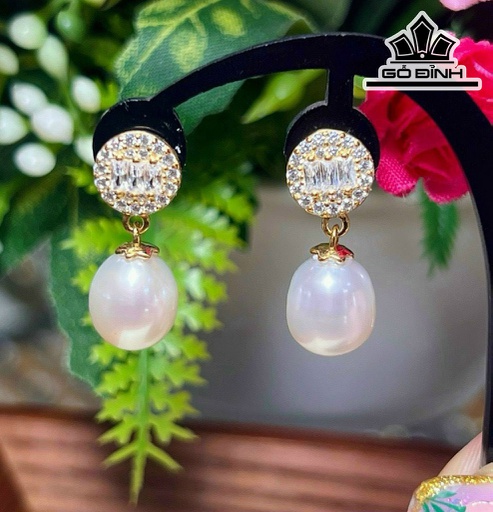 Bông Tai Ngọc Trai Giọt Nước Size 8 li