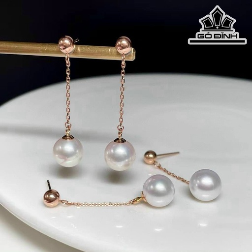 Bông Tai Ngọc Trai Tròn Size 10 li (Chế Tác Vàng Tùy Mẫu)