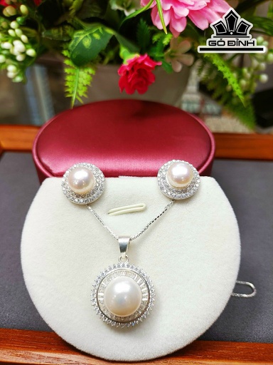 Set 2 Món Ngọc Trai Bán Cầu Size 8-9 li