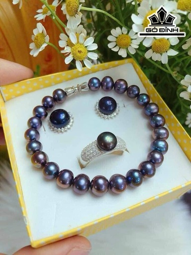 Set 3 Món Ngọc Trai Trắng Oval Size 8 li