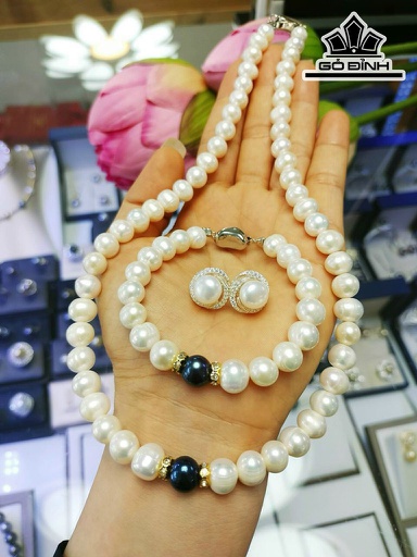 Set 3 Món Ngọc Trai Trắng Ovan Size 7-8 li