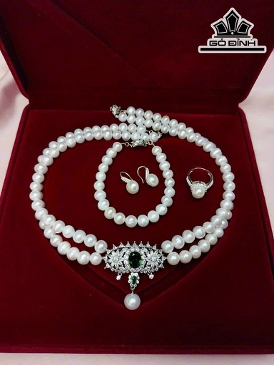 Set 4 Món Ngọc Trai Trắng Ovan Size 8 li