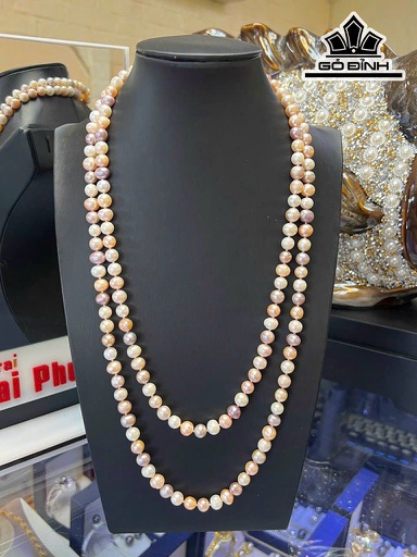 Vòng Cổ Ngọc Trai Oval Tứ Quý Size 7 - 8 Li