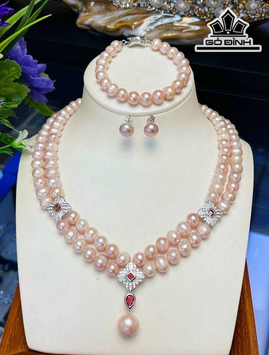 Vòng Cổ Ngọc Trai Ovan Size 7-8 li