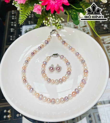 Vòng Cổ Ngọc Trai Ovan Size 8 li