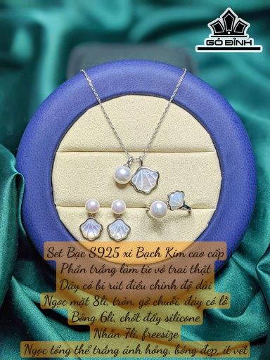 Set 3 Món Dây Chuyền Ngọc Trai Tròn Size 8 Li
