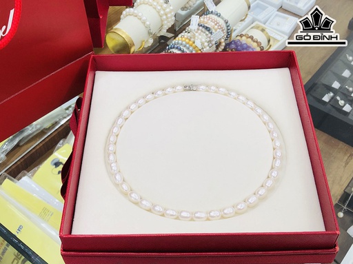 Vòng Cổ Ngọc Trai Giọt Nước Size 8 li