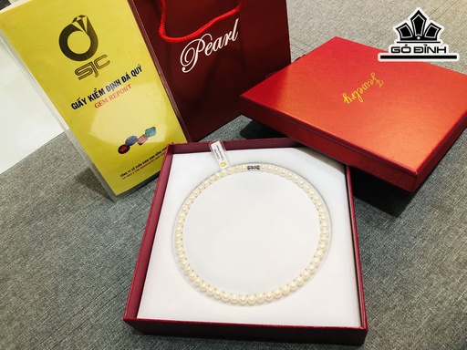 Vòng Cổ Ngọc Trai Ovan Size 8 li