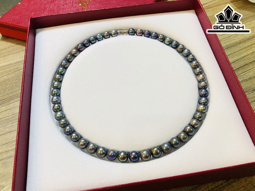 Vòng Cổ Ngọc Trai Xanh Đen Size 9 li