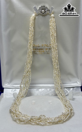 Vòng Cổ Ngọc Trai Keshi Kết 10 Vòng Dài 52 cm Size 2-2.3 li