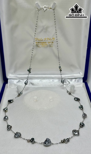 Vòng Cổ Ngọc Trai Keshi Tahiti Dài 60 cm Size 3,5 - 10,5 li