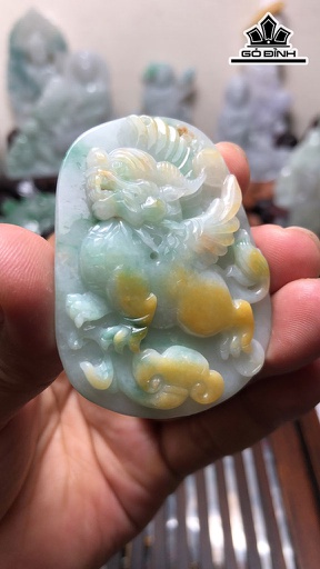 Mặt Dây Chuyền Kỳ Lân Đá Cẩm Thạch Cao 56 Ngang 42 Sâu 10 (mm) 37g