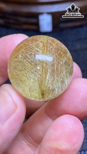 Bi Cầu Đá Thạch Anh Tóc Bạch Kim Đường Kính 26,5 (mm) 26,2g