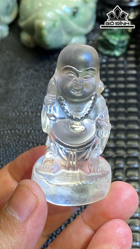 Di Lặc Đá Thạch Anh Trắng Cao 60,6 Ngang 33,3 Sâu 31,3 (mm) 63,3g