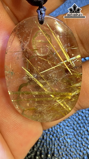 Mặt Dây Chuyền Adida Đá Thạch Anh Tóc Vàng Cao 39 Ngang 28 Sâu 8 (mm) 16g