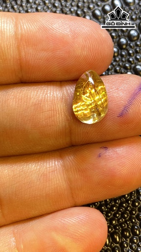 Mặt Dây Chuyền Đá Thạch Anh Tóc Vàng Cao 13 Ngang 8,6 Sâu 6 (mm) 1g