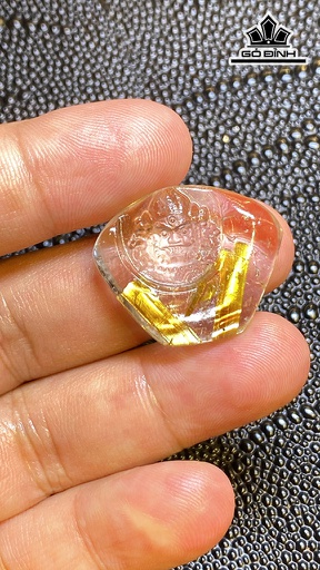 Mặt Dây Chuyền Hoàng Thần Tài Bảo Thiên Đá Thạch Anh Tóc Vàng Cao 23,6 Ngang 28 Sâu 8 (mm) 7,6g