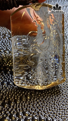 Mặt Dây Chuyền Quan Công Đá Thạch Anh Tóc Vàng Cao 49,8 Ngang 31 Sâu 10 (mm) 30g