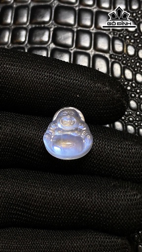 Mặt Dây Di Lặc Đá Mặt Trăng (Moonstone) Cao 16 Ngang 15 Sâu 8 (mm) 15cts