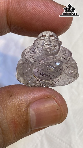 Mặt Dây Di Lặc Đá Thạch Anh Cao 20,5 Ngang 23,4 Sâu 7,5 (mm) 5g