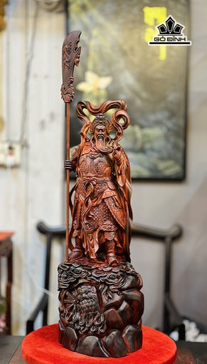 Tượng Quan Công Trấn Ải Gỗ Trắc Cao 72 Ngang 25 Sâu 23 (cm)