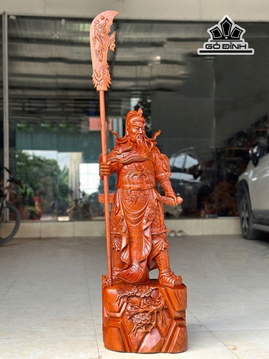 Tượng Quan Công Trấn Ải Gỗ Hương Cao 95 Ngang 33 Sâu 24 (cm)