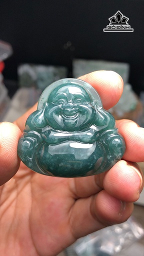 Mặt Dây Chuyền Di Lặc Đá Cẩm Thạch Cao 37,5 Ngang 41 Sâu 8 (mm) 19g