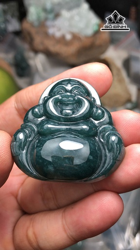 Mặt Dây Chuyền Di Lặc Đá Cẩm Thạch Cao 43,5 Ngang 42,8 Sâu 10 (mm) 29g