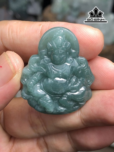 Mặt Dây Chuyền Nanh Chạm Tỳ Hưu Đá Cẩm Thạch Cao 44 Ngang 18,2 Sâu 12 (mm)