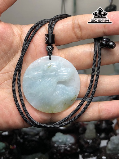 Mặt Dây Chuyền Sói Đá Cẩm Thạch Cao 45 Ngang 9,6 (mm) 31g