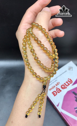 Chuỗi 108 Hạt  Đá Hổ Phách Xanh Đường Kính 6 - 6,3 (cm) 15,5g