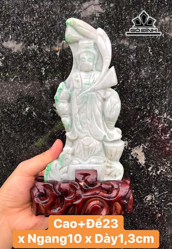 Tượng Quan Âm Đá Cẩm Thạch Cao 23 Ngang 10 Sâu 1,3 (cm)