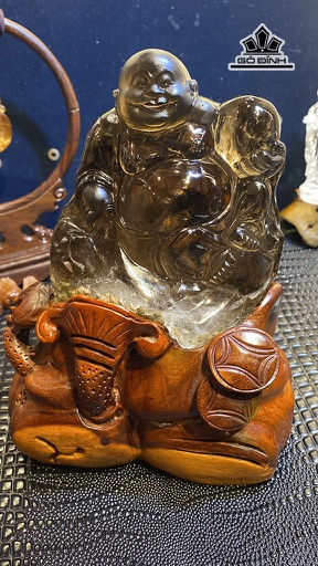 Di Lặc Đá Thạch Anh Khói ( Smoky Quartz ) Cao 175 Ngang 112 Sâu 51 (mm) 1101g